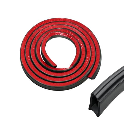 13.1FT Weather Stripping Door Seal, D Shaped Rubber Seal Strip, 1" Self Adhesive Rubber Weather Stripping, EPDM Foam Gasket for Automotive, Garage Door, Window, RV, Boat Use