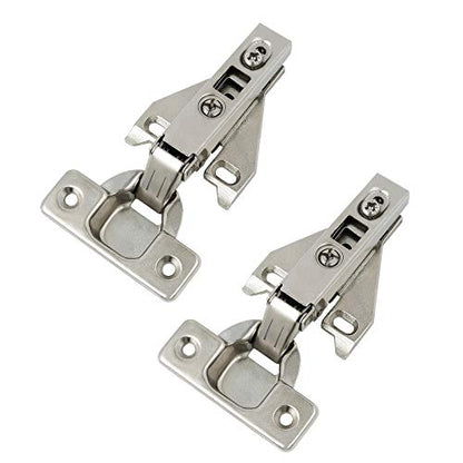Probrico 5 Pairs（10 Pack） Kitchen Cabinet Hinges for Face Frame Cabinet, Concealed Cabinet Hinges Brushed Satin Nickel with Mounting Screws - size: 5 Pairs