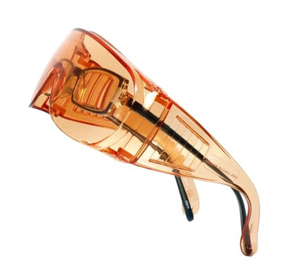 Calabria Fit Over Safety Glasses | Polarized Sunglasses Over Glasses | Wrap Around Anti-Fog | Scratch Resistant | Unisex - color: Orange
