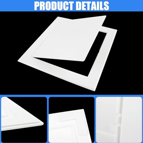 Self-Adhesive Wall Access Panel for Drywall, 9.6 x 9.6 Inch Hole Cover - Heavy-Duty ABS Plastic & Easy Install, Plumbing Wall Panels for Ceiling Bathroom Access Door Hole, White