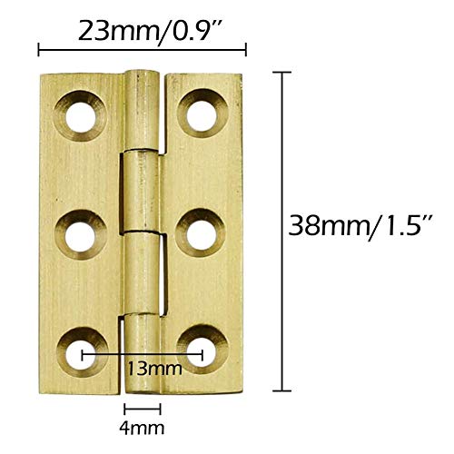 Mini Solid Brass Hinges Cabinet Drawer Butt Hinges for Jewelry Chest Wood Box,1/1.5/2.5Inch,Butt Hinges,8PCS (1.5Inch) - size: 1.5Inch