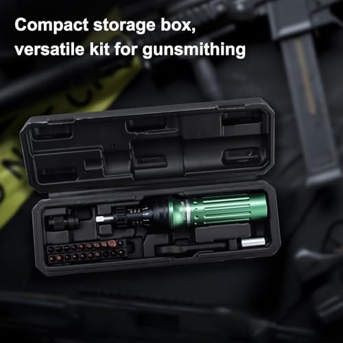 Torque Screwdriver 10-60 in.lb, Torque Screwdriver Set with 1/4" Elastic Bit Holder, 1/4" Bit Adapter, Flat, Hex, Torx and Philips Bits, Suitable for Gunsmithing, DIY, Bicycle Maintenance - size: 10-60 in-lb torque screwdriver set