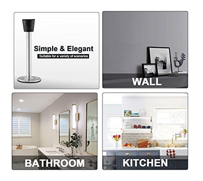 2 Pack Stainless Steel Heavy Duty Door Stop 5" Wall Mounted Door Stopper with Rubber Tip Design Mute for Wall and Door Protection, 4.7" / 120mm - size: 4.72"/120mm