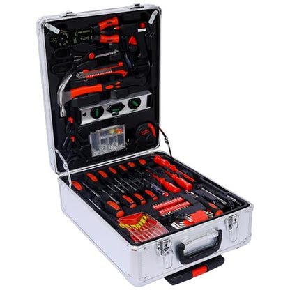 LuckyNote 899pcs Home Repair Tool Set Kit for Men, Toolbox Storage Case with 4 Drawers, General Household Tool Kit with Rolling Tool Box, Tool Set Kit for Maintenance, Garden, Homeowner, Handyman - style: 899pcs