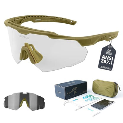 Shooting Glasses Anti Fog with High Definition Lenses, ANSI Z87+ Certified Tactical Safety Glasses for Men Women - color: D4-clear / Grey