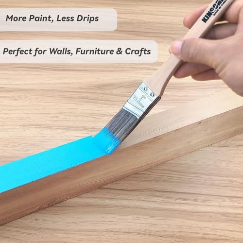King Origin 1 Inch Angled Paint Brushes - 12 Pcs, Small Paint Brush Set with Ultra-Dense Soft Bristles for Trim & Detail Work - Edge Painting Tool - size: 1 Inch, 12 Pack