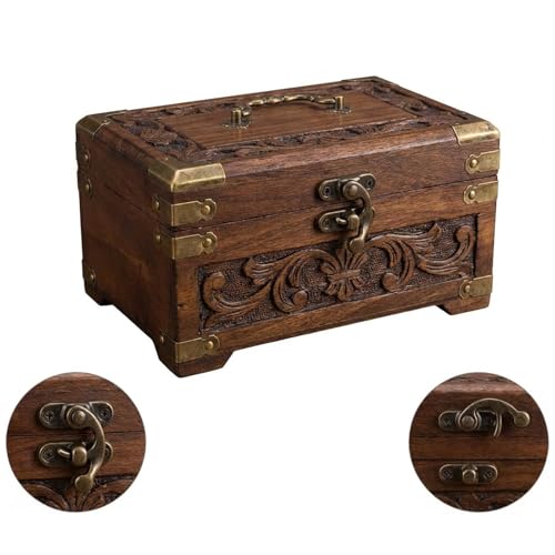 2 Set Retro Design Jewelry Box Hinges and Latches Antique Right Latch Hook and Vintage Hinge Hardware with Matching Screws, Small Hinges for Wooden Boxs Jewelry Ring Box DIY Hand Craft(Bronze, Yellow)