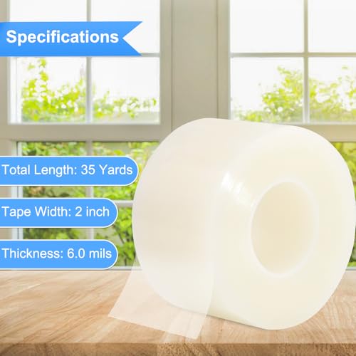 Window Sealing Tape Weather Stripping Tape 2 Inch x 35 Yards Residue Free Clear Window Insulation for Shower Glass Gaps and Doors Seal Windproof Tape (2 Inch x 35 Yards) - style: 2 Inch x 35 Yards