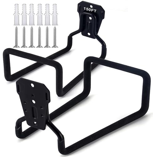 Heavy-duty rust-proof hose hooks for storing water pipes, hoses, cables, trimmers, ladders, buckets, tools | Wall-mounted high load-bearing capacity, non-slip hanger for homes, yards, and farms