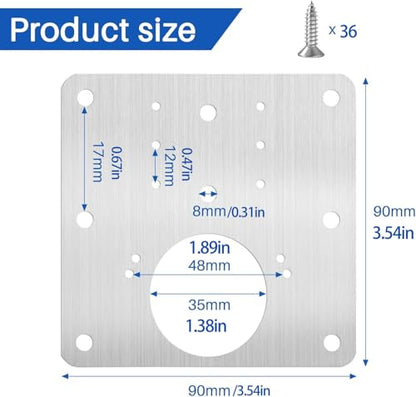 6 PCS Cabinet Hinge Repair Plates | Door Hinge Repair Bracket Kit | Stainless Steel Hinge Repair Fixing Plate Kit with Mounting Screws for Kitchen Cabinets, Cabinet Doors and Furniture (6)