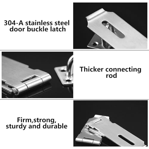 2Pcs Door Locks Hasp Latch,3 Inch 304 Stainless Steel Safety Packlock Clasp Hasp Lock Latch,Hinge Lock Padlock with Screws for Gates,Doors,Cabinets, Closets and More - style: 3INCH with CODE LOCK