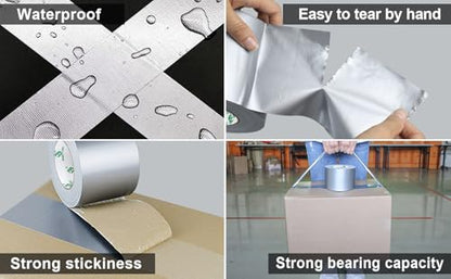BOMEI PACK Silver Sticky Duct Tape Heavy Duty Strong Industrial Color Duct Tape 3.6inch x 72yds for Packing and Repairing 1 Pack - color: Silver