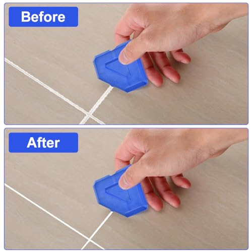 Silicone Caulking Tool, 3 in 1 Caulking Remover Glazing Compound Finishing Tool with 5 Replacement Silicone Scraper Pads, Grout Scraper Kit for Bathroom Kitchen Floor Window Sink Joint