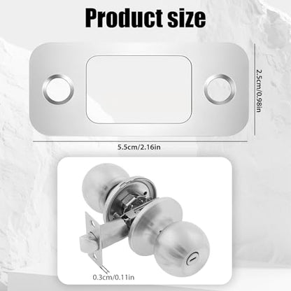 2 Pack Round Corner Deadbolt Strike Plate Door Backplate Silver 1" x 2-1/4" Door Backplate Stainless Steel Doors Lock Replacement Parts with 4 Screws Plates Doors Strike Plate