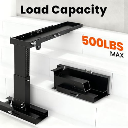 Adjustable Foldable Ladder Leveler for Stairs, 500LB Capacity, Fits Foot Spacing <30", Height 11-18", Length 17-31.5", Durable & Stable Platform for Safe Use (Black) - color: Black