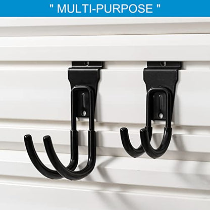 Slat Wall Hanging Hooks, Slatwall Accessories, Slatwall Hooks Assortment, Slat Wall Accessories, Heavy Duty Garage Slatwall Hooks and Hangers,16Pack(Black) - style: 16PC Assortment-A