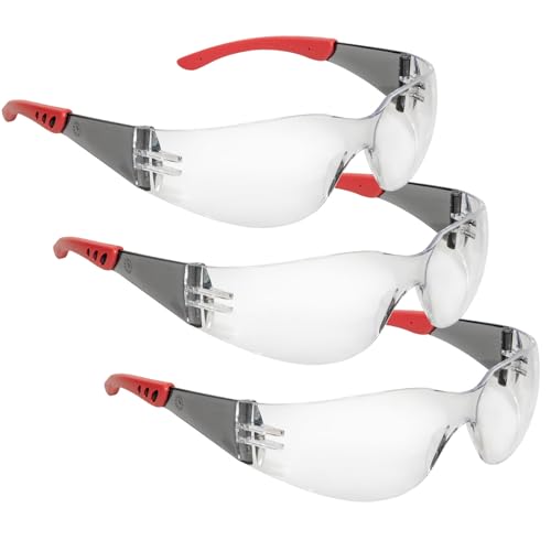 3 Pack Anti-fog Clear Safety Glassess with ANSI Z87.1 Standard for Construction Laboratory Shooting