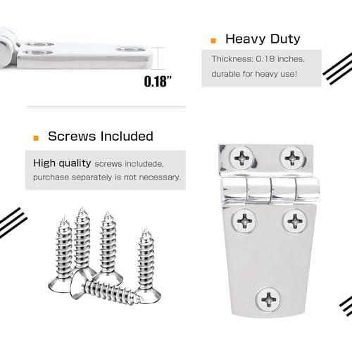 Atibin Hardware Deck Marine Hinge Boat Mirror Stainless Steel Hinge Marine Heavy Polished Hatch Boat Hinges Offset SUS316 2.62 inch x 1.51 inch 2pcs - color: 2.62 inch x 1.51 inch 2pcs