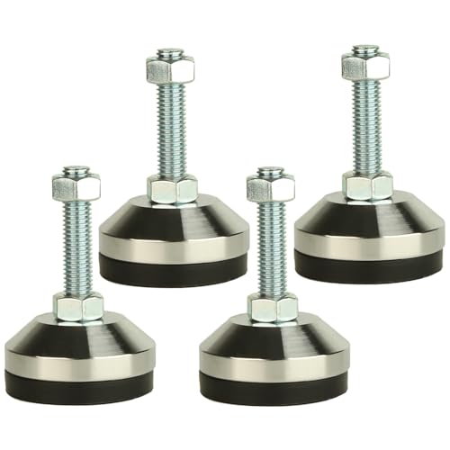 Heavy Duty Leg levelers ， Leveling Legs 2.36" Dia Base,Adjustable feet levelers M12 Thread, 1300 Lb Capacity,Capacity for Workbench, Machine, Cabinet (D60xM12x50,4 Pcs, Black) - size: D60xm12x50,4 Pcs