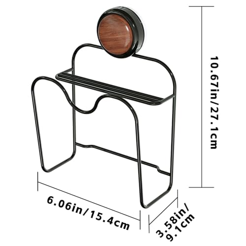 Wall Mounted Knife & Cutting Board Holder – No Drill Vacuum Suction Organizer with Slots for Knives, Cleavers & Kitchen Tools | Space-Saving Wall/Under-Cabinet Iron Rack