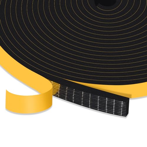 Strong Adhesive Insulation Tape, High Density Foam Weather Stripping Door Seal, Door Seal for Doors and Windows, Soundproof Weatherproof Foam Seal Tape, Noise Reduction(1/2 In x 1/8 In x 50Ft) - size: 1/2 In x 1/8 In x 50Ft