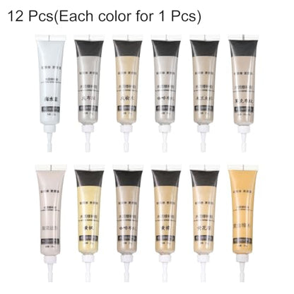 HARFINGTON 12 Colors Wood Filler Scratch Repair Kit Touch Up Filler Wood Paint for Repairing Scratches Cracks Holes on Wooden Floors Cabinet, Table, Yellow Clay Series - color: Yellow Clay Series