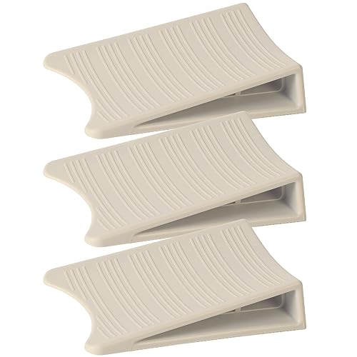 Optish Original Patented Door Stoppers for Bottom of Door, Non Slip Rubber Doors Stop, Doors Wedge for Carpet, Hardwood and Tile (3 Pack, Beige) - color: Beige, size: 3 Pack