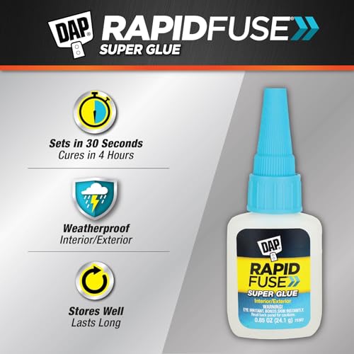 Rapid Fuse 7079800155 Purpose Adhesiv Raw Building Material, Clear, .85 ounces