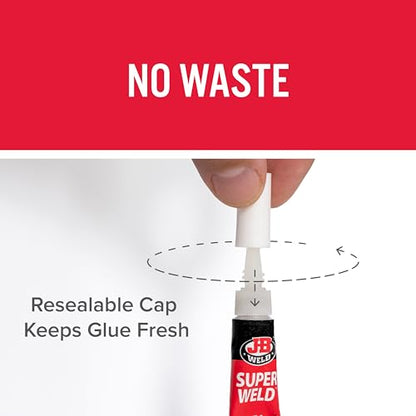 J-B Weld 33102 SuperWeld Glue - 2g Super Glue Tubes (Pack of 2) - size: 2 gram (Pack of 2)