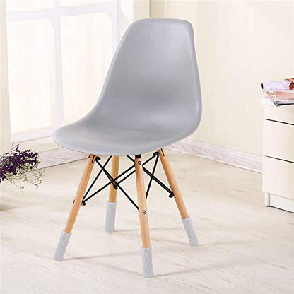 32Pcs Chair Leg Floor Protectors Knitted Furniture Feet Non-Slip Wear-Resistant Noise-Reducing Chair Covers Caps Set (Style 2-White) - color: Style 2-white