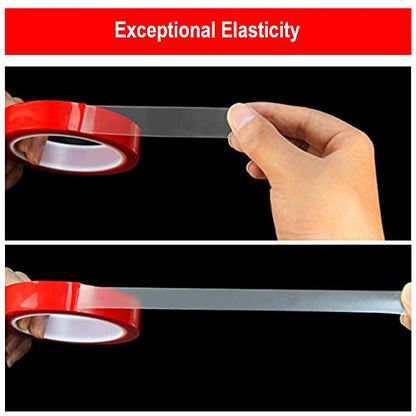 CANOPUS Double Sided Mounting Tape, Strong & Heavy Duty, Permanent Clear 4910, for Indoor Outdoor Fixing, DIY Crafts, LED Lights, Car Glass, Home & Office Walls Decoration, 0.5in x 15ft, Made in USA - size: 0.50in x 15ft