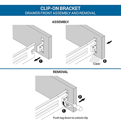 Rok Hardware Harn Impaz Drawer Box Slide Runner Left/Right Clip On Screw On Front Fixing Bracket Pair (1 Pair, Left/Right) - style: 1 Pair, Left/Right