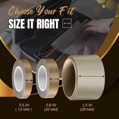 Flexzion High Temp Teflon Tape for Impulse Sealer, Vacuum Sealer, Heat Sealing, Food Packaging & Industrial Use - Teflon Fiberglass PTFE Tape, 20mm x 10m (0.8in x32.8 Ft) - size: 0.8in x32.8 FT