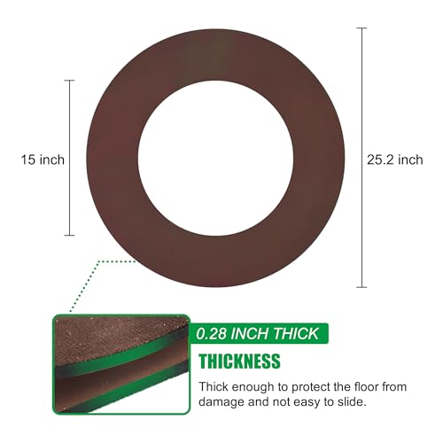 Non Skid Rubber Furniture Pads for Recliners,Furniture Grippers, Gripper Pads,Anti Slide Furniture Pads Hardwood Floor Protector,Fits Recliners,Swivel Chairs,Brown Solid Pad (25.2’’ Outside Diameter) - size: R-Coffee-H-25.2"