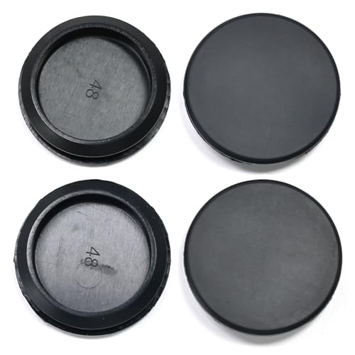 4 Pcs 48 mm Silicone Rubber Plugs Snap in Locking Hole Plugs for 48 mm (1-7/8") Round Holes, Flush Type Rubber Stoppers, Flexible Tube Pipe End Caps Covers, Waterproof Sealing Plugs, Black - color: Black, size: DH:1-7/8"(48mm)