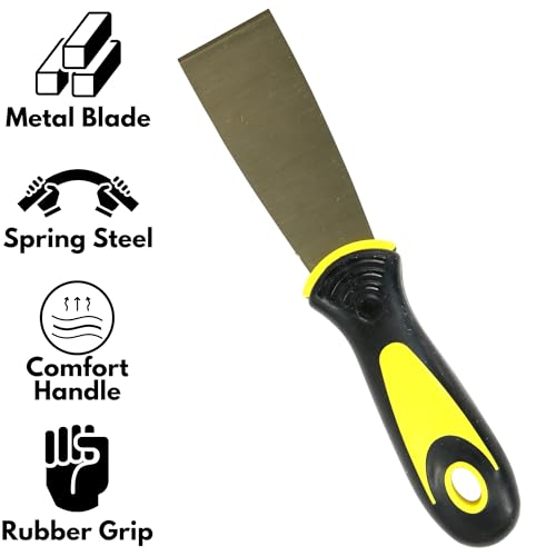 Harrier Hardware 4-Pack Soft Grip Handle Putty Scraper Knife, Flexible Blade, 1.5-inch Wide