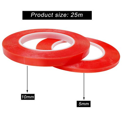 Pimoys 2mm / 3mm x 25m Double Sided Phone Adhesive Tape, 2 Rolls Heat Resistant High Adhesion Transparent Acrylic Tape, LCD Screen Sticker for Cell Phone Touch Screen Repair - size: 5mm/10mm