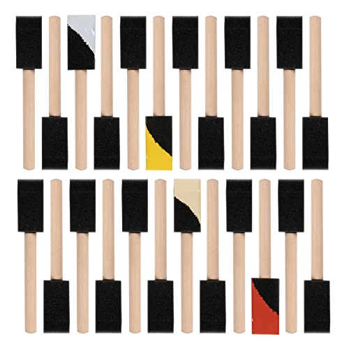 Mister Rui Foam Paint Brush, Mister Rui Poly Foam Paint Brushes 1 Inch 24 Pack, Small Paint Sponge Brushes for Painting and Cleaning - color: Foam Brush Set | Pack of 24