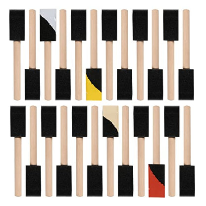 Mister Rui Foam Paint Brush, Mister Rui Poly Foam Paint Brushes 1 Inch 24 Pack, Small Paint Sponge Brushes for Painting and Cleaning - color: Foam Brush Set | Pack of 24