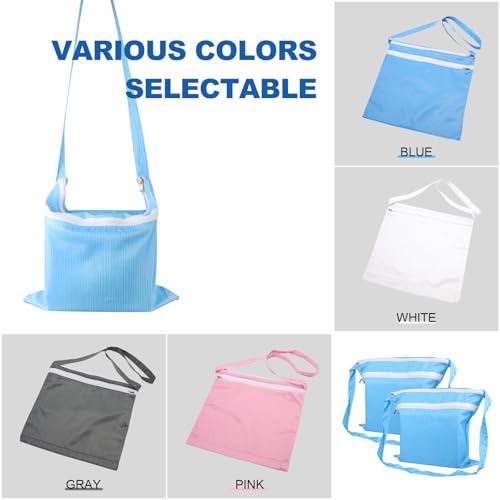 13 x 14 Inch Anti-static Cleanroom Crossbody Tool Bag,Storage Bag for Work & Travel（Blue） - color: Blue