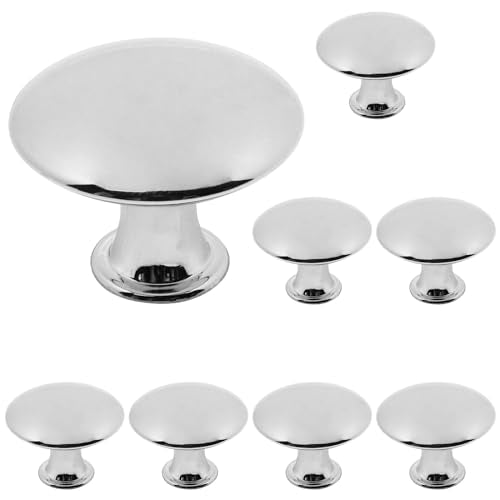8 Pcs Polished Chrome Cabinet Knobs, Round Dresser Knob Kitchen Drawer Knobs, Single Hole Cupboard Door Knob Dresser Drawer Pulls Handles (Polished Chrome) - color: Polished Chrome, size: 8 Pack