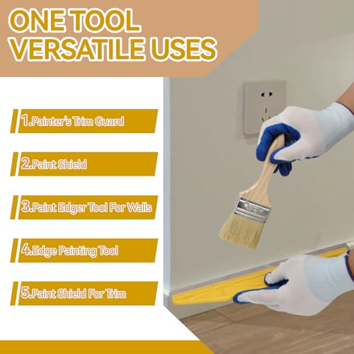 Paint Edger Tool Kit - 9 Inch Paint Pad Set, 16 PCS Paint Edger with Trim - Touch-Up Pad, Corner Wall and Ceiling Pad, 360° Rotation Handle Paint Edger Trimmer, Paint Tray, Paintbrush