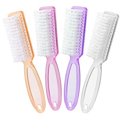Nail Brush for Cleaning Fingernails, Larbois 4 Pack Deep Cleaning Fingernail Brush for Cleaning Nail Scrubber Brush Heavy Duty Foot Brush Handle Grip Nail Brushes for Toes and Fingernails