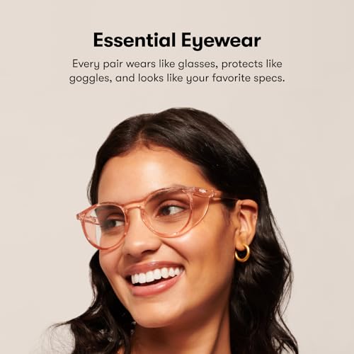 Stoggles Round Z87.1 Certified Polycarbonate Safety Glasses, Scratch & Shatter-Proof, Blue-Light & UV Blocking Lens, Top & Side Shields, Anti-Fog Dip Coated, Durable, Protective & Stylish Eyewear - color: Denim