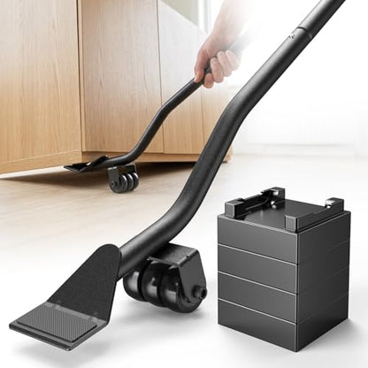 HOLKIE Heavy Duty Furniture Jack for Sliders on Carpet,Back Saving Furniture Lifter Tool for Pads on Hardwood Floors,660 Lbs Load Appliance Lifter Jack & 4 Stackable Blocks to Raise Furniture