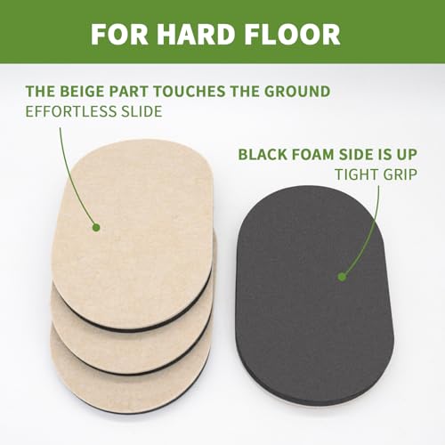 Furniture Sliders for Hardwood Floors 4 PCS - 9 1/2 inch Sliders for Moving Furniture – Felt Furniture Pads for Hardwood Floors - size: 4 PCS 9 1/2" Beige