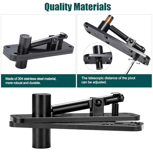 Hidden Door Hinge 573lbs Load-Bearing, Thickened Solid Stainless Steel Heavy Duty Pivot Hinge for Secret Door, Hardware Swinging Pivot Hinge 360° Rotation Invisible Bookcase Door Hinges Hardware Kit