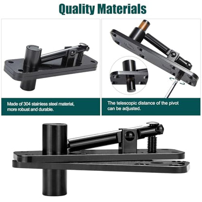 Hidden Door Hinge 573lbs Load-Bearing, Thickened Solid Stainless Steel Heavy Duty Pivot Hinge for Secret Door, Hardware Swinging Pivot Hinge 360° Rotation Invisible Bookcase Door Hinges Hardware Kit