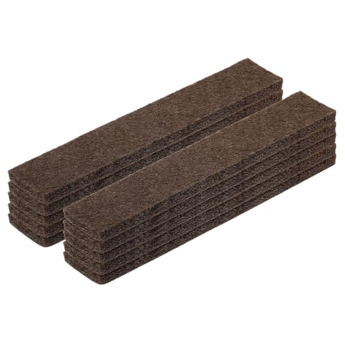 uxcell Felt Strips with Adhesive Backing, 10 Pcs 1" x 6" x 0.2" Anti Scratch Furniture Felt Tapes Self-Stick Pads for Protecting Hardwood Floor, Brown - color: Brown