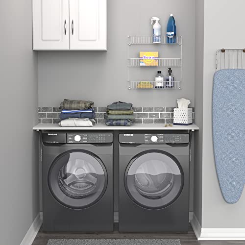 ClosetMaid 3-Tier Hanging Wall Mounted Metal Rack for Spices, Shelf Storage, Pantry Organization, Laundry, Kitchen, Bathroom, White, 8022 (Pack of 2) - size: 18-Inch Wide (Pack of 2), style: 3-Tier